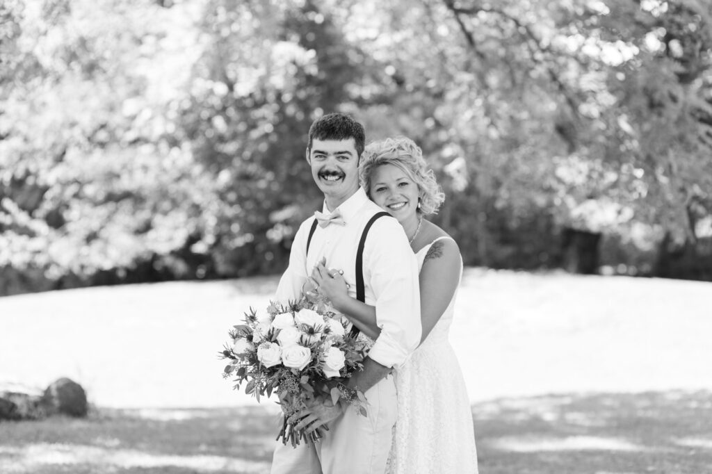 McKaylee and Tyler on their intimate backyard wedding day in Wooster Ohio