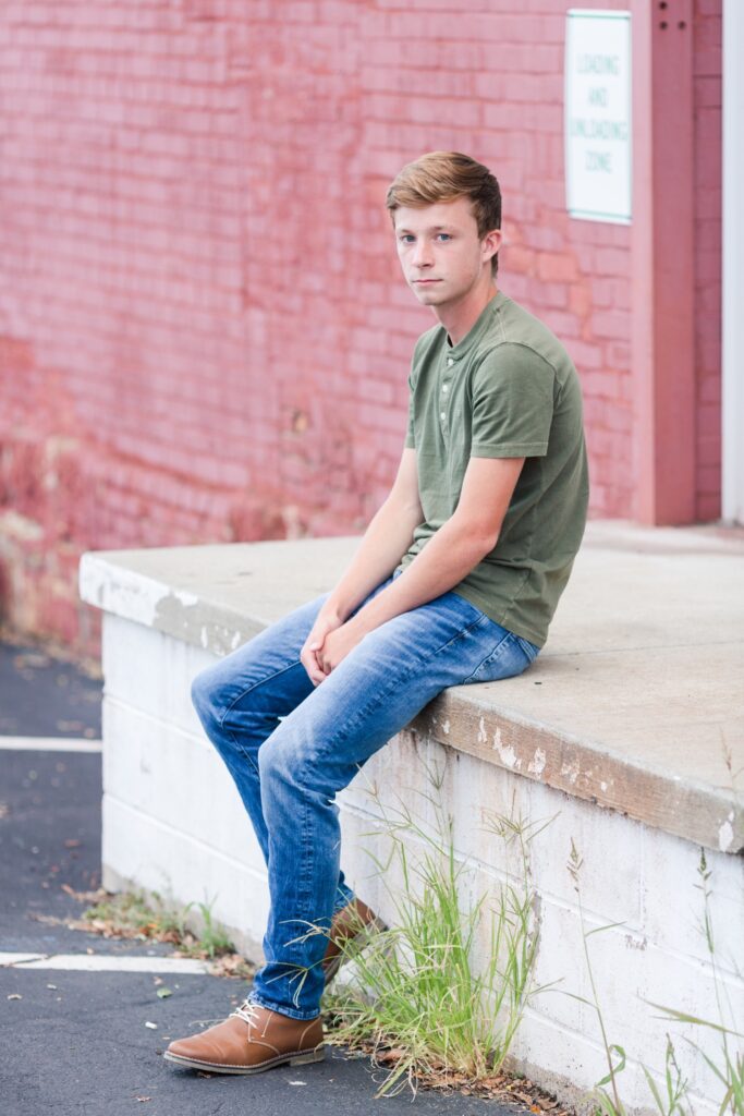 Calum, Triway High School senior, posing in a Wooster