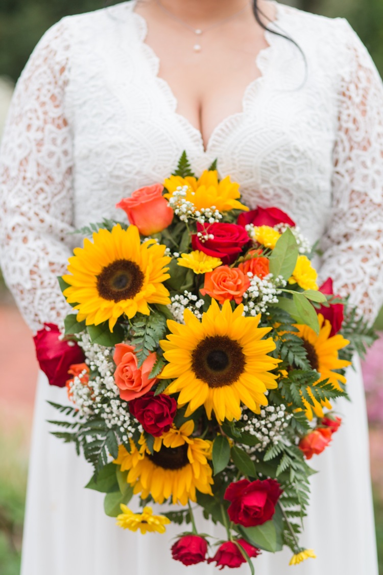 bouquet for fall intimate backyard wedding inspiration