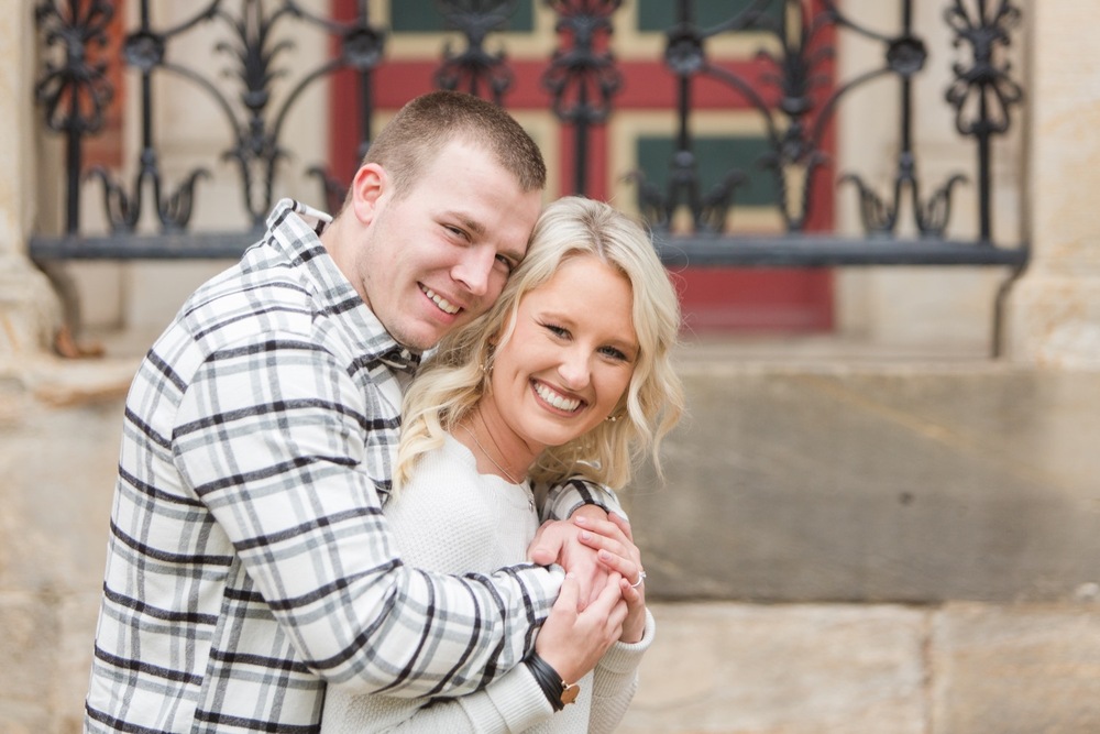 sweet moment captured during Zoar engagement photos with Brooke and Jesse