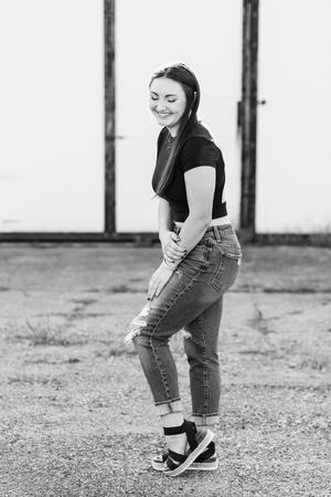 Senior pictures in Orrville Ohio with street-style urban background