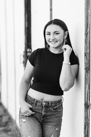 Senior pictures in Orrville Ohio with street-style urban background
