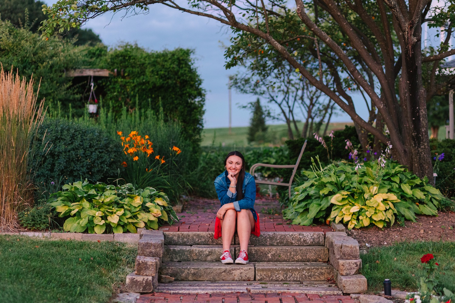 Beautiful fall field senior photoshoot at OARDC Wooster Ohio with warm fall colors