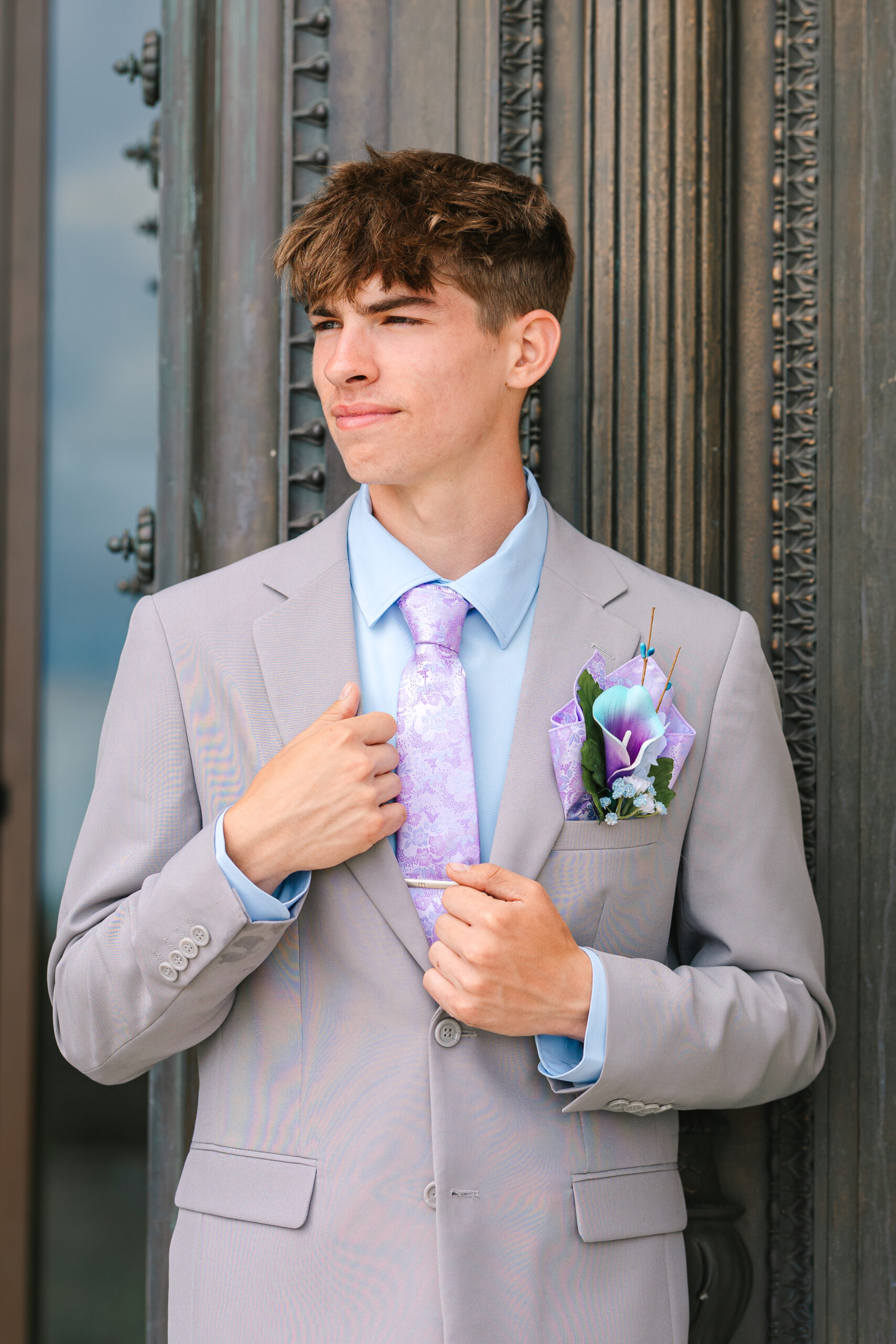 Anthony before prom at McKinley Monument
