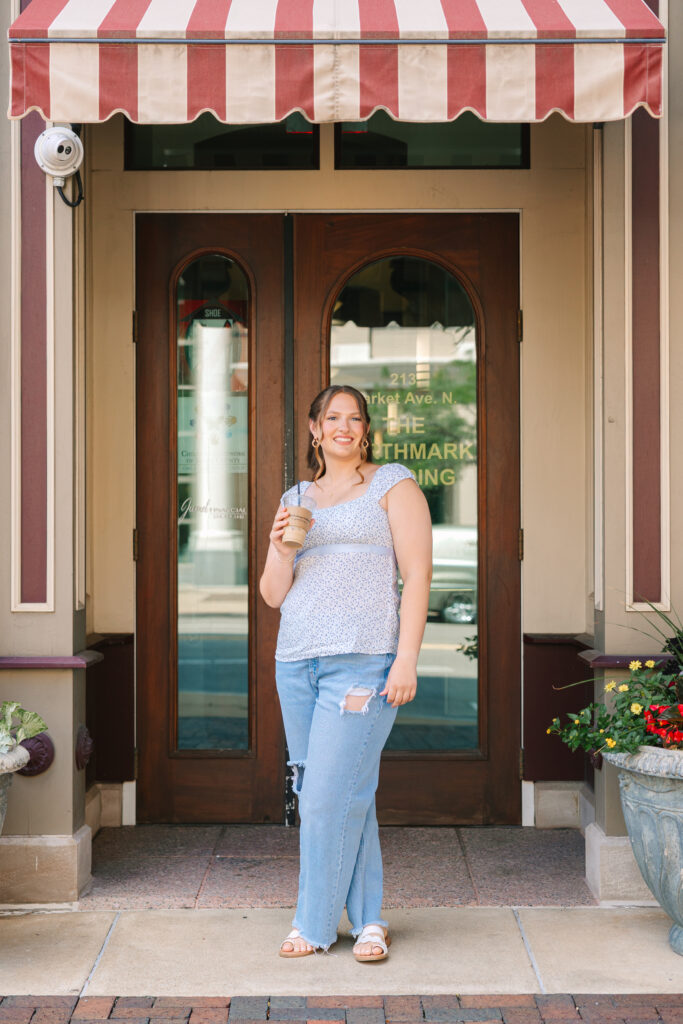 carpe diem coffee shop senior girl photos